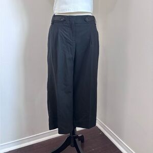 Classic Black Women’s Wide Leg Trouser Culottes Capris Pants size US6 Wool Blend